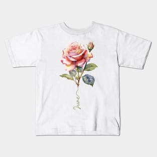 Rose - Birth Month flower for June Kids T-Shirt